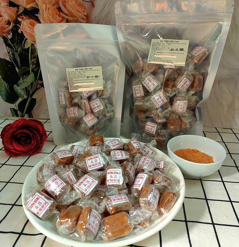   Tặng Muối  Kẹo Me Sấy Cay Trường Xương_ chua cay_ Candy Ăn Vặt-Snack-nguyên liệu topping Trà Me 