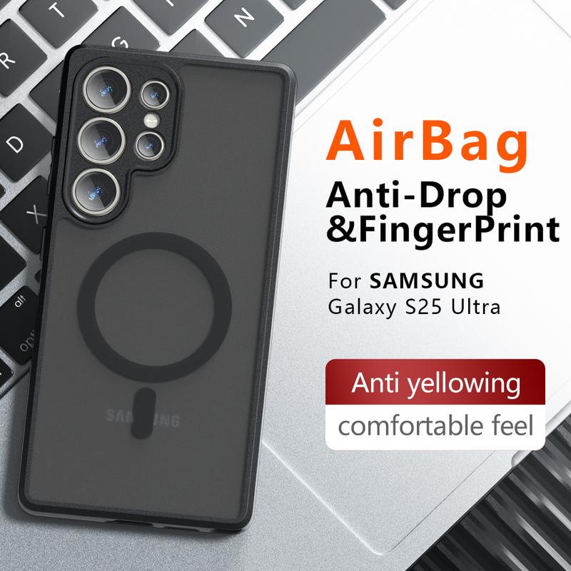 Ốp Điện Thoại Thích Hợp Cho Samsung S25ultra S24FE S23Plus S22ultra Ốp Cứng Cao Cấp Galaxy S25 S20FE Đơn Giản S21FE Từ Tính Magsafe Bao Gồm Tất Cả A56 A55 A54 A36 A35 A26 A17 A24 A16 A15 A07 A06 A05