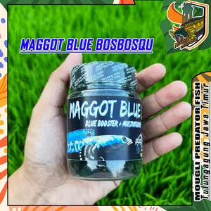 MAGGOT BLUE (BIRU) BOS BOS QU GRADE A+ FREE STIKER 30 GRAM