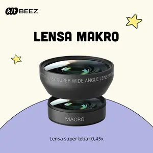 【KiTBEEZ】Aksesori Kamera - Lensa Sudut Lebar 52mm 0.45x + Lensa Makro untuk Kamera Kitbeez/Canon/Nikon/Sony/DSLR