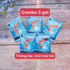 (Combo 5 gói) Bột Thông Cống - Bột Thông Cống Cực Mạnh WIN, Thông Tắc Bồn Cầu, Đường Ống, Bồn Rửa Mặt Làm Sạch