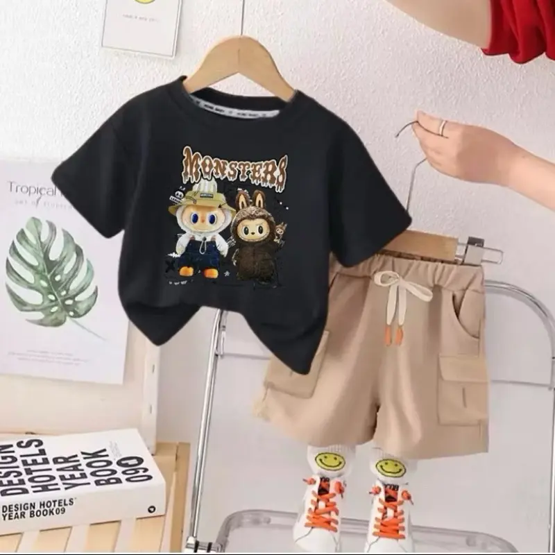 Setelan Anak Laki-laki Usia 1-5 Tahun Labubu -- Baju Anak Cowok Labubu Monsters Lucu -- COD GRATIS ONGKIR 3