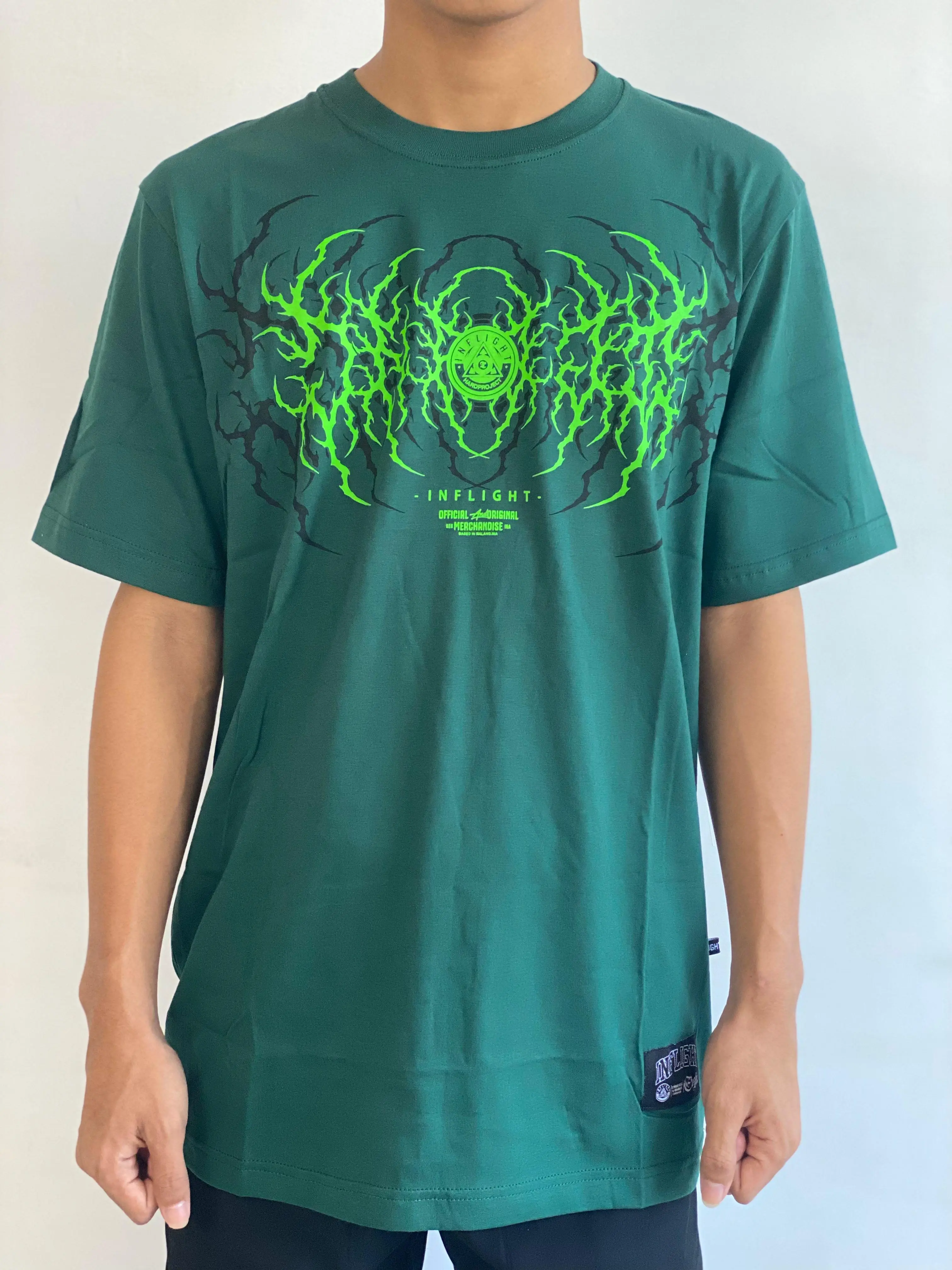 Inflight - T-Shirt Bottle Green Mossy Meadows