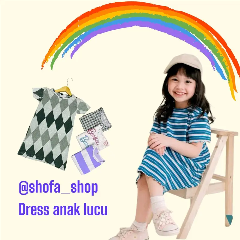 Drees Anak Perempuan Voxy Random Daster Stripe Karakter Bebbyterry &Voxy Random Usiia ^ Bulan -7Tahun  KIds CEwek Baju Untuk Santai terbaru 2025 Bayi 0