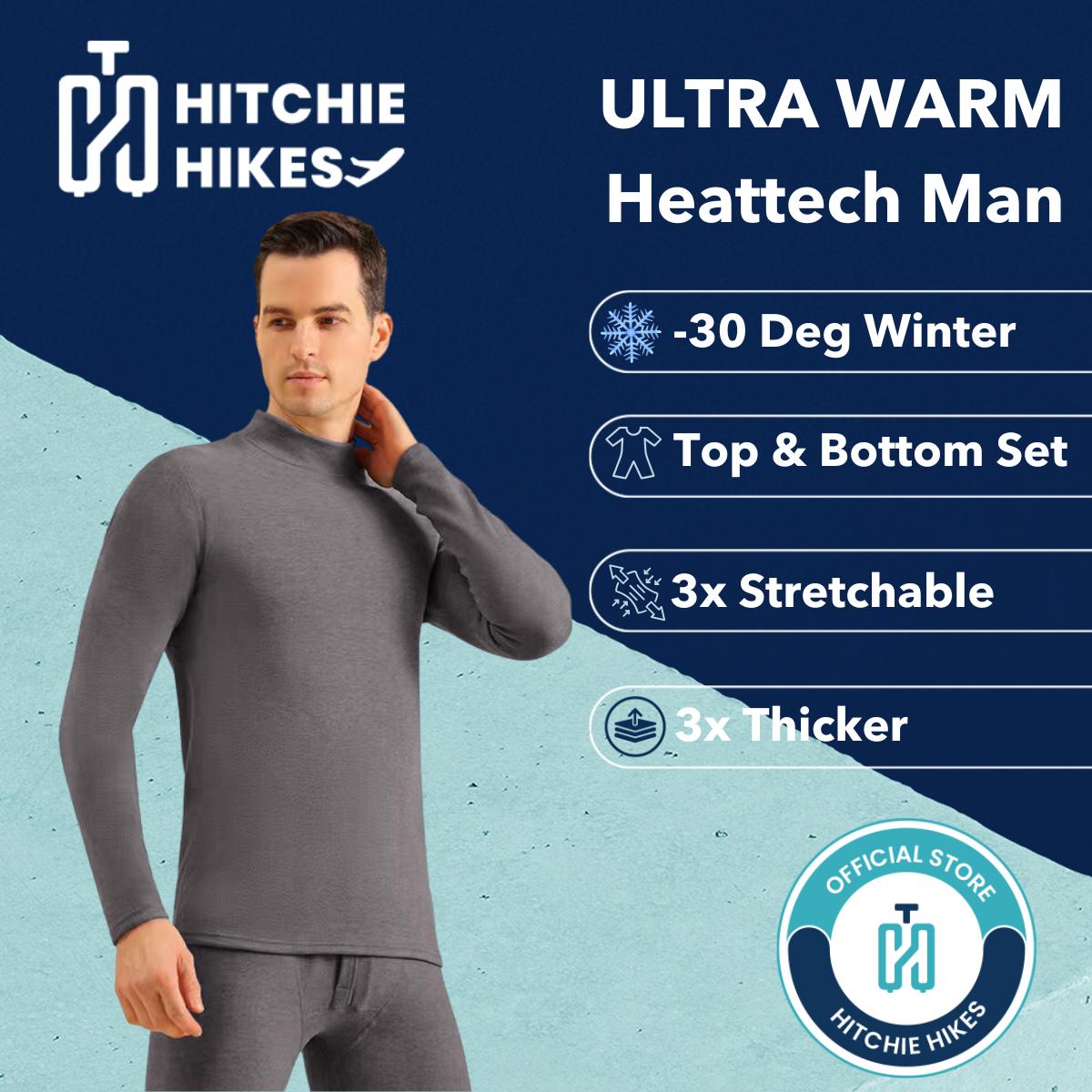 Ultra Warm Heattech Full Set Man Winter Sweater Korean Style Inner Baju Sejuk Fleece Thermal Wear Lo
