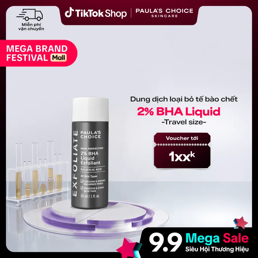 Tẩy tế bào chết hỗ trợ làm sạch sâu Paula's Choice Skin Perfecting 2% BHA Liquid Exfoliant 30ml B2016