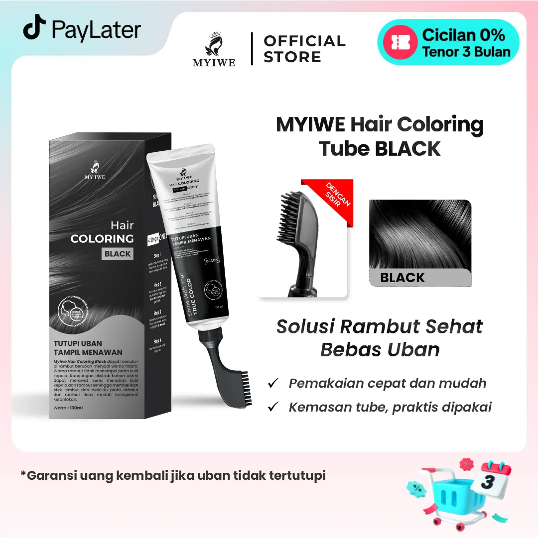 Myiwe Hair Coloring Tube Sisir Penghilang Uban / Penghitam Rambut Beruban