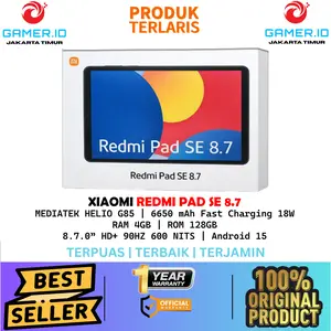 Tablet Android Xiaomi Redmi PAD SE 8.7 [4GB/128GB] Layar Jernih 8.7 Inci Resolusi 1340x800 Refresh Rate 90 Hz Garansi Resmi 100% Ori