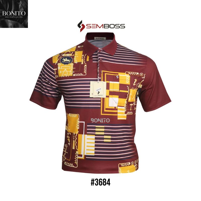 KAOS KATUN PRIA KERAH WANGKI SEMBOSS BAHAN KATUN, BAHAN LEMBUT, DAN ADEM 3684 KAOS LENGAN PENDEK Polo Baju 3