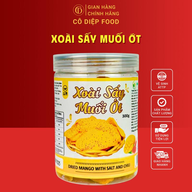  Xoài Sấy Muối Ớt Lon 300Gram - Cô Diệp Food - Đồ Ăn Vặt  Đầy Đủ Hồ Sơ Công Bố & Kiểm Nghiệm Sản Phẩm  