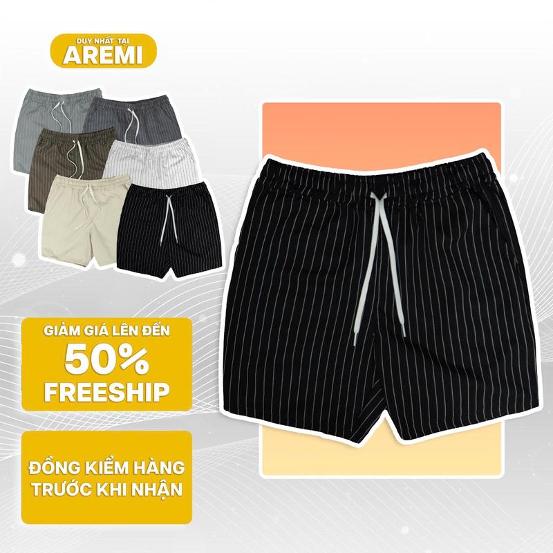 Quần short nam AREMI chất vải kate cao cấp thoáng mát lưng thun form trên gối trẻ trung