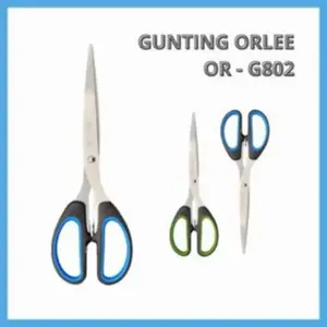 Gunting Besar Orlee OR - G802 Stainless Steel High Quality Kuat Tajam 1 Lusin ( 12 Pcs )