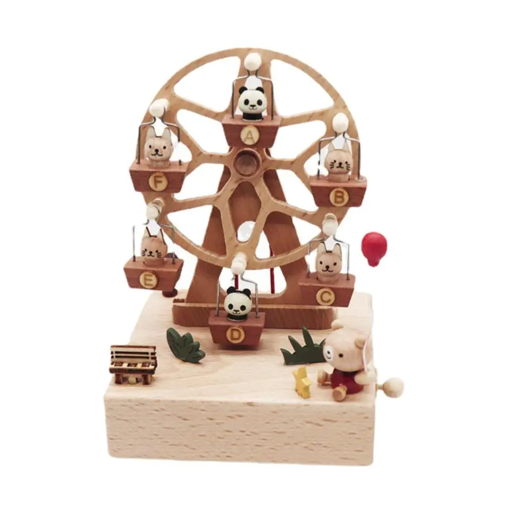 Wind up Mechanism Rotating Music Box for Family Friends Ornament Decoration Music Movement Children's Toys Carousel Music Box