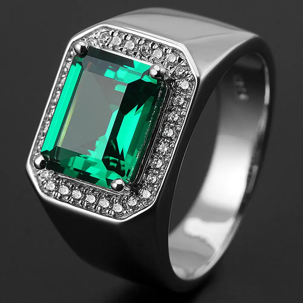 Gorgeous Square zircon ring domineering men's open ring Finger Ring For Women Girl Wedding Bands Fashion Jewelry