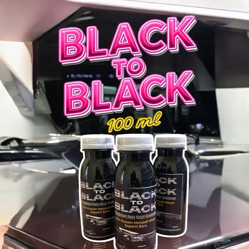 Black to Black 100ml Penghitam body kasar kendaraan Car Kain Paint motor cleaning senyawa semir & potongan hitam metalik*