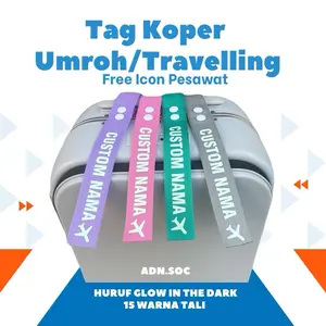 Penanda Koper Custon Nama Icon Pesawat Travelling Umroh