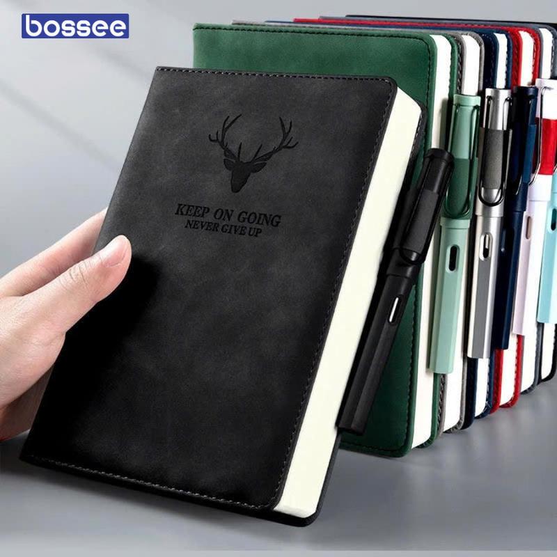   TẶNG 1 BÚT  Sổ ghi chép da cao cấp 360 trang có ngăn cài bút vở kẻ ngang dành cho văn phòng công tác thư ký giám đốc giáo viên có 8 màu muji 2025  planner sổ  vàng muji  planner 