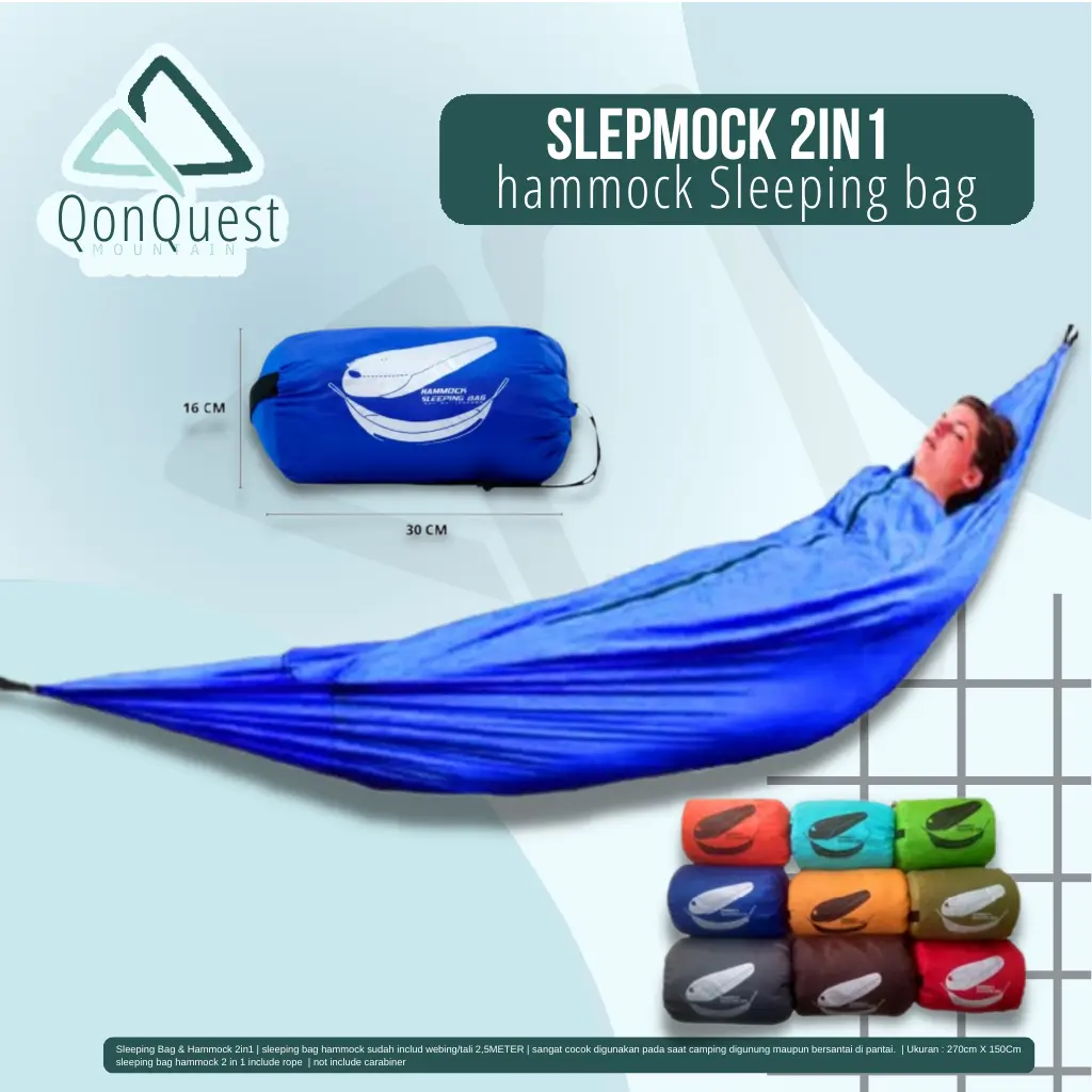 Slepmock 2in1 sleeping bag multi fungsi ayunan gantung / sleeping bag hammock / hammock sleeping bag / sleepmock