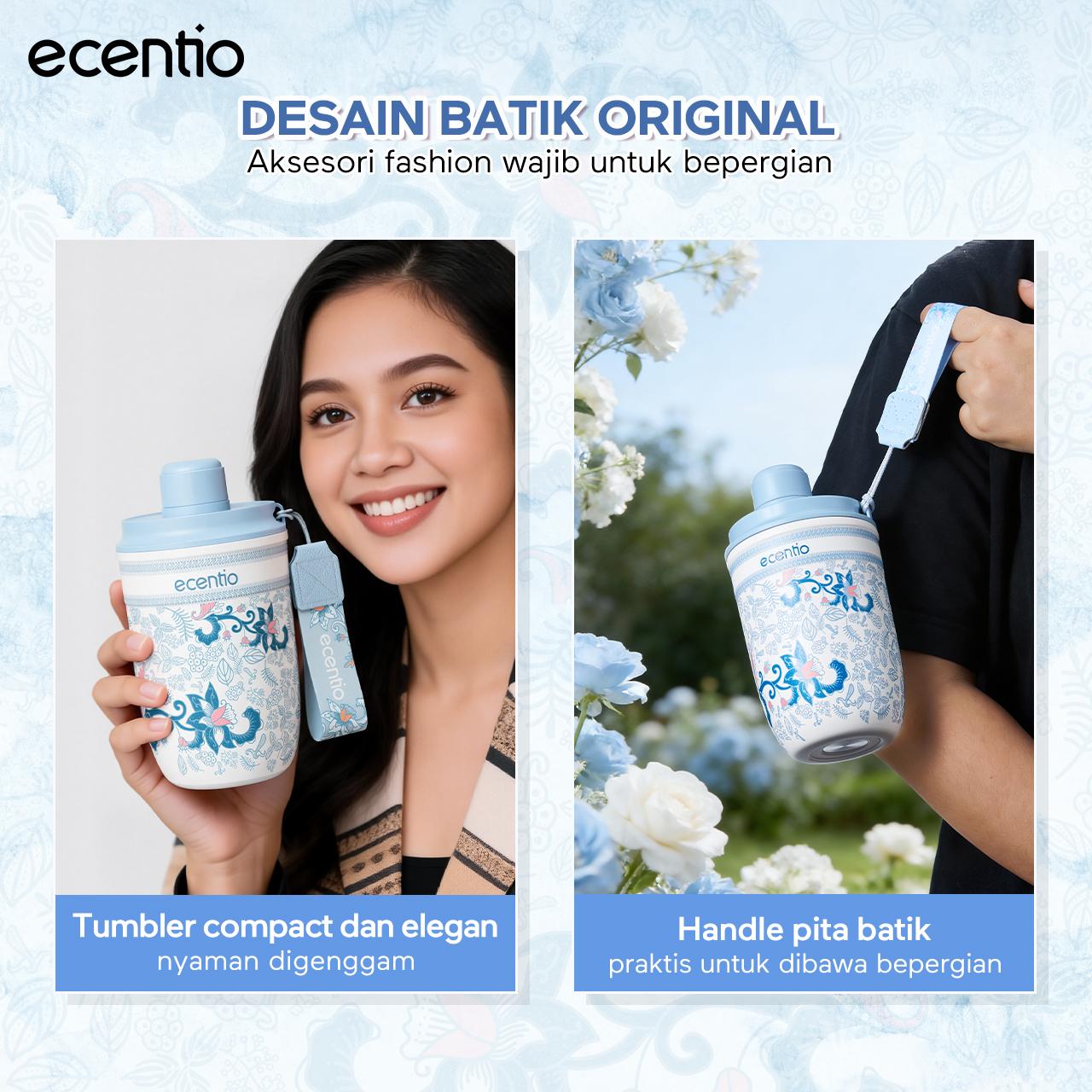 Ecentio Batik Series 2.0 Tumbler Botol Minum Aesthetic Portable 900ML/800ML/580ML Thermos Tahan Panas Dingin 24 Jam Vacuum Flask Vacuum