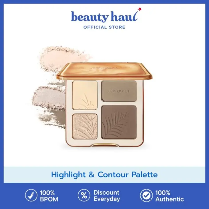 JUDYDOLL Highlight & Contour Palette (Multifungsi Makeup Palette Untuk Hasil Natural 3D)