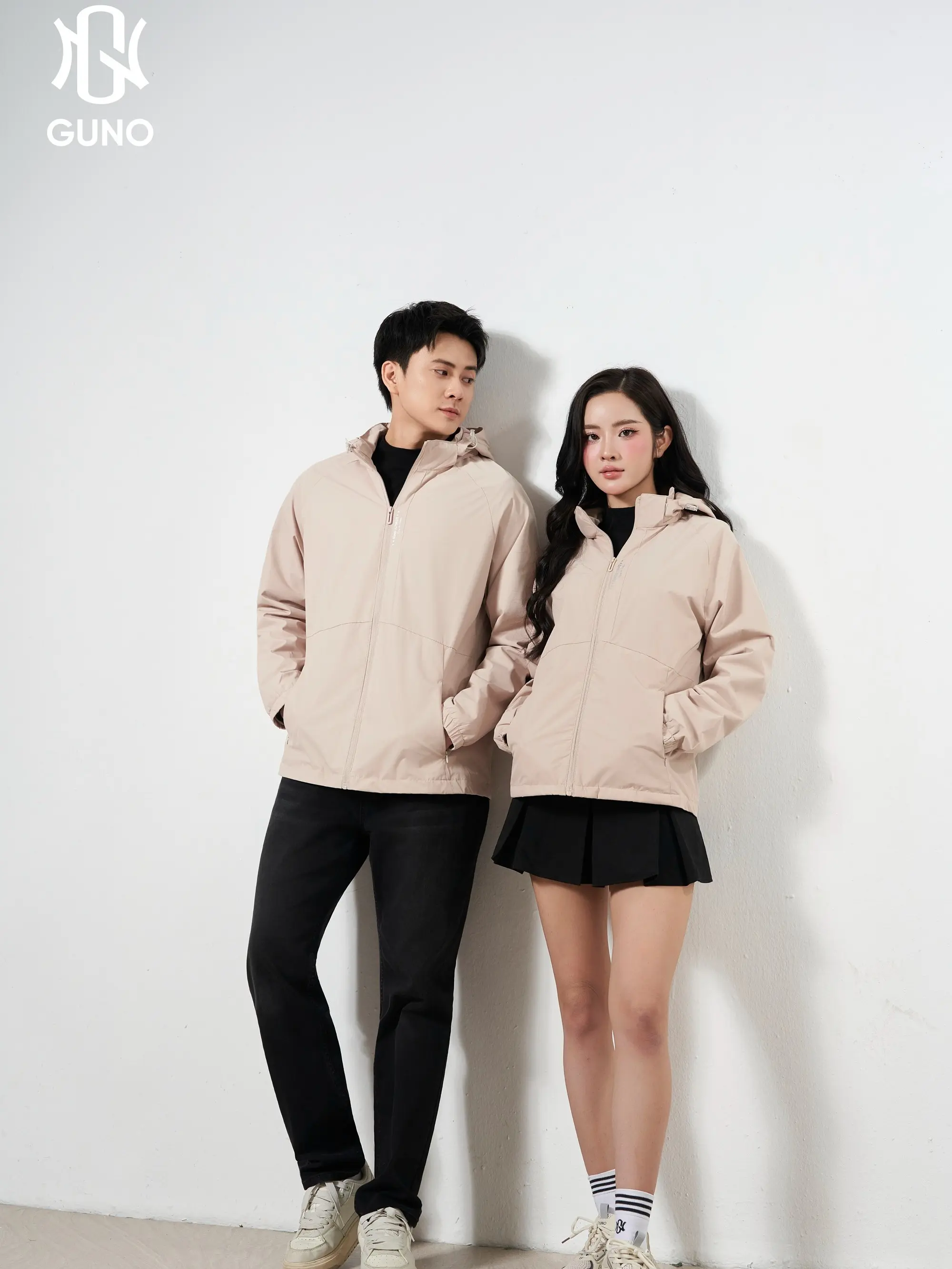 GUNO-Áo gió chống nước NAM NỮ GUNO 2 lớp lót nỉ có mũ SP5 | 25AG140/25AB185 | BigBuy360 - bigbuy360.vn