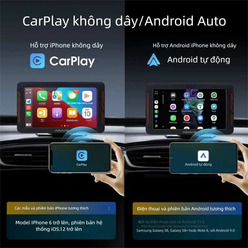 Y1 CarPlay Magic Box, Bộ Chuyển Đổi không dây, với Video và Hỗ Trợ Android Auto, Tương thích với ô tô 4