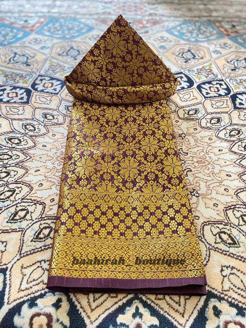 Product Introduction of Tanjak Dan Rumpak Dewasa Sarung Songket Khas Palembang Asli Adat Melayu Riau Malaysia Modern Mewah 2