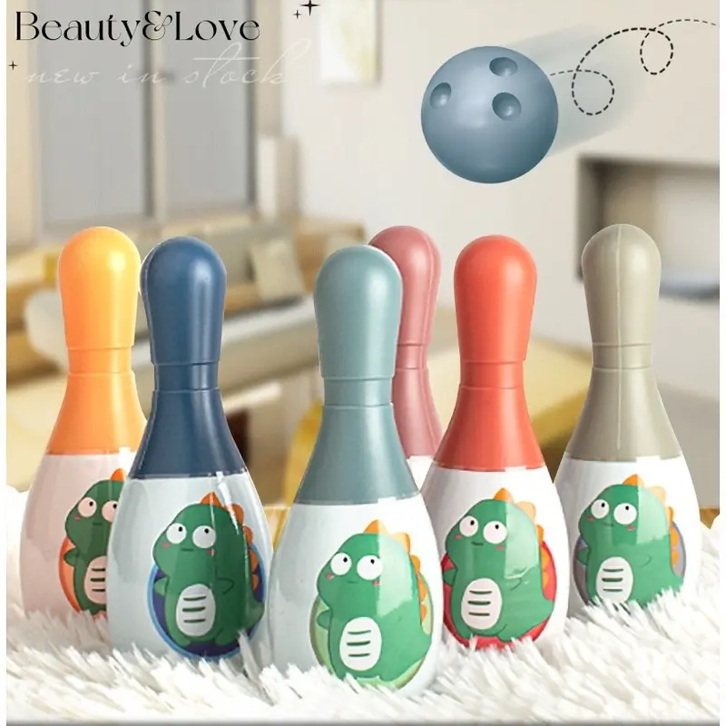 Mainan Anak Bola Bowling Ball Ukuran Besar Set Pin Bowling Edukasi Angka Motif Dinosaurus Laki Laki Perempuan SNI 0