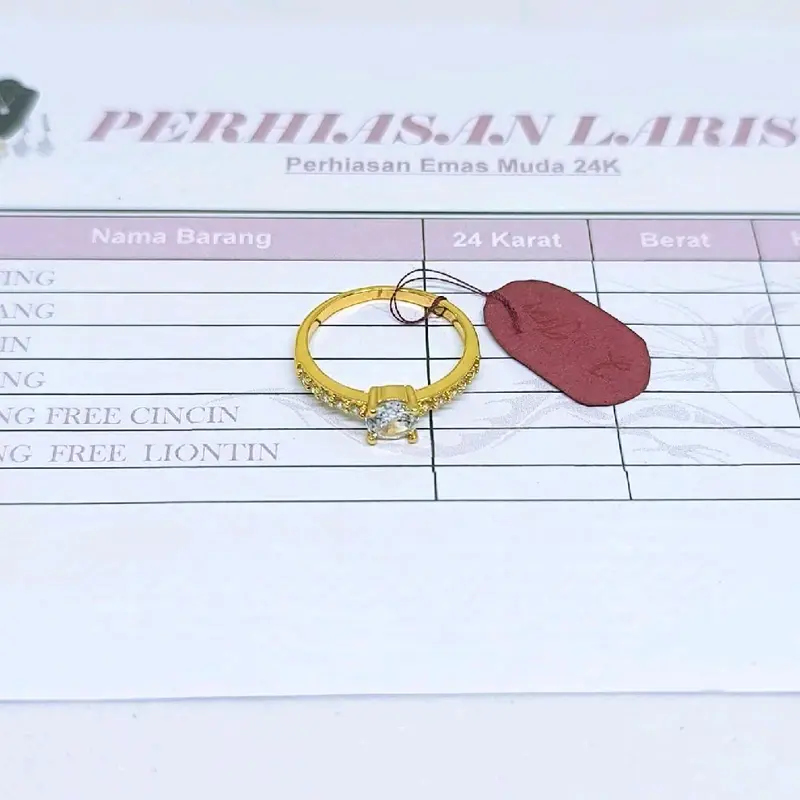 CINCIN EMAS MUDA 2 GRAM FREE SURAT CINCIN WANITA DEWASA 1
