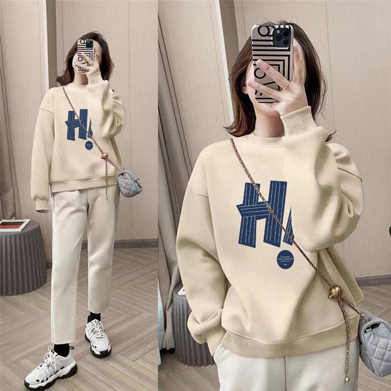 Product Introduction of Áo Cho Nữ, Áo Nỉ Cotton Nguyên Chất Mới Cho Mùa Thu Và Mùa Đông, Nhung Cáo Bạc Dày Dặn, Cổ Tròn Dáng Rộng In Họa Tiết Cao Cấp, Áo Giảm Béo Cho Nữ 8