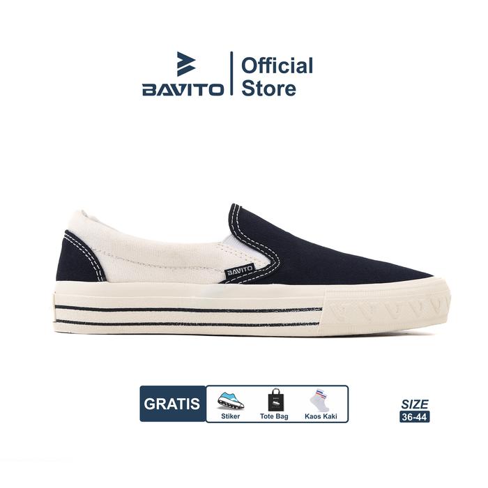 Gambar Bavito 36-44 Comrade White DX - Sepatu Slip On Slop Casual Sneaker Pria Wanita - 36 dari Bavito Footwear Kab. Tangerang Tokopedia