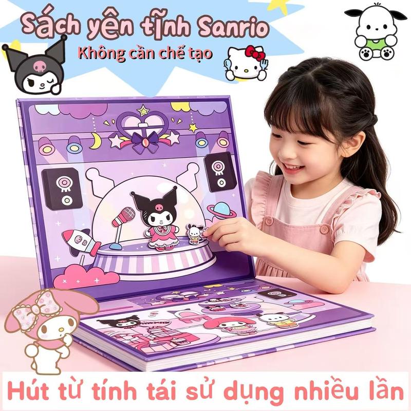 Bộ sách dán nam châm tự làm không gây tiếng ồn, với nhiều chủ đề khác nhau - Đồ chơi giáo dục sáng tạo - Không cần xé hay dán.