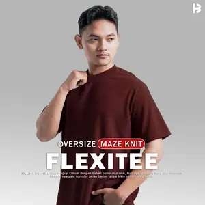 BROGUY Flexitee Oversize T-Shirt Pria Stretch & Tebal