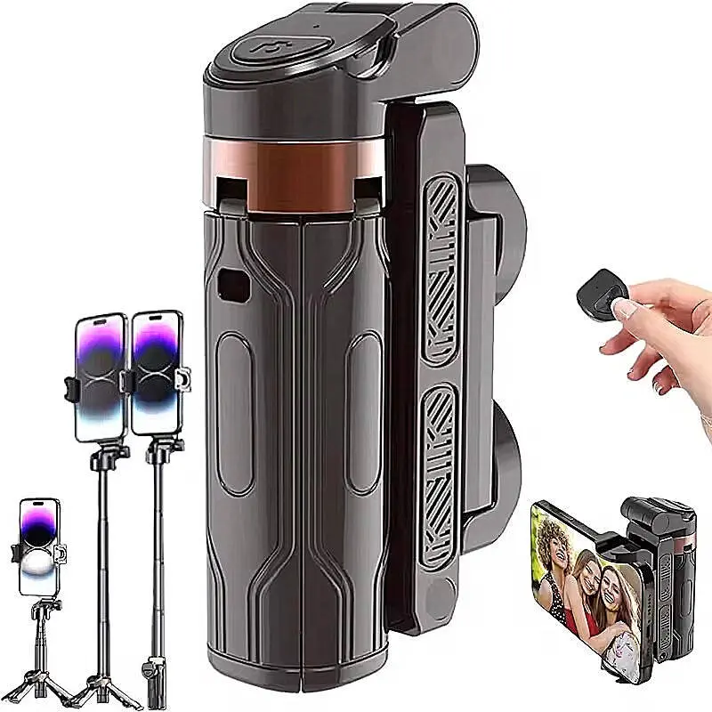 2025 New Handheld Selfie Stick Tripod Stand Foldable Phone Holder With Bluetooth Remote Portable for iPhone Smartphone