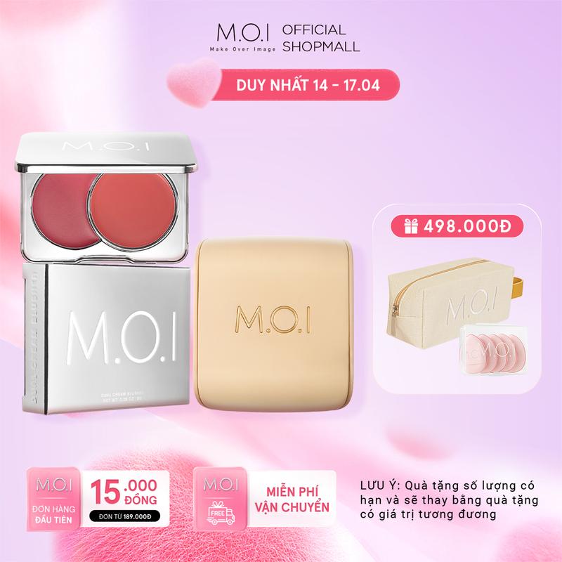 Bộ đôi phấn nước M.O.I Baby Skin Cushion và Má hồng kem 2 màu Dual Cream Blusher