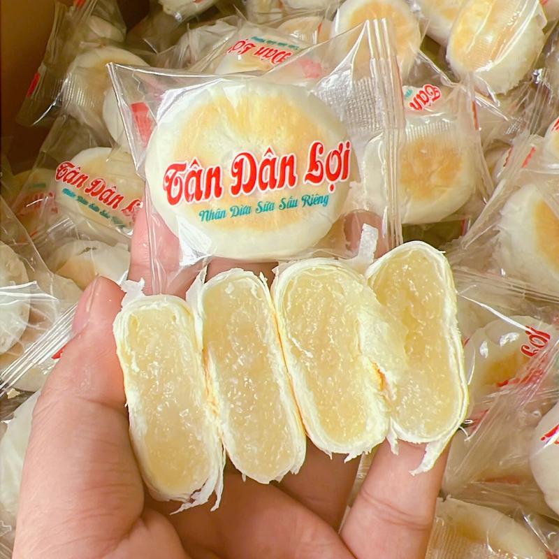  Bánh Pía Dừa Non Sầu Riêng Bánh In Dừa Non Bánh Pía Lá Dứa Sầu Riêng Mini Tân Dân Lợi Ít Ngọt  400g  Đóng Túi Zip Hôm Nay 