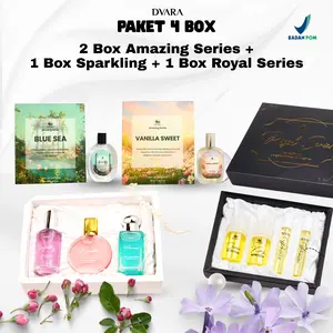 PAKET DVARA 4 BOX AMAZING SERIES, SPARKLING SERIES, & NON ALKOHOL ROYALCY SERIES UNISEX PRIA WANITA