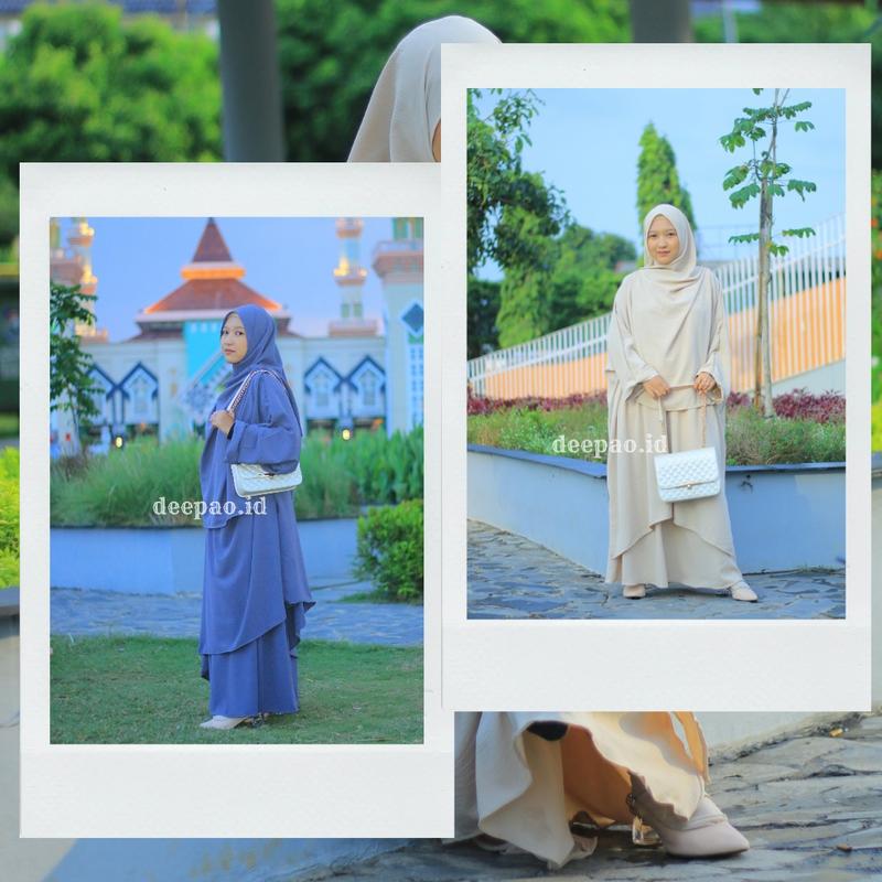 deepao.id - Hulya Set Rok Tunik Syar'i Pasmina | One Set Tunik Melayu Bahan Cringkle Airflow Premium Gamis 7
