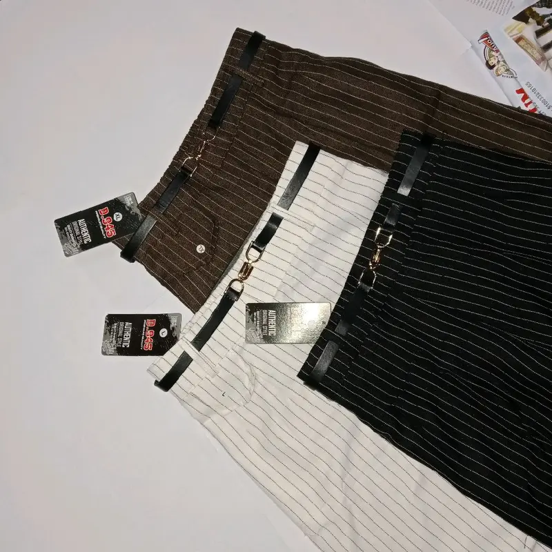 oro pant stripe celana panjang wanita celana kulot Katun Salur 2