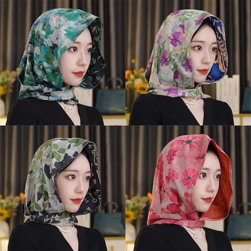Mũ Khăn Quàng Lụa Chống Nắng Du Lịch, Hàng Mới Về, Sợi Đám Mây Thơm Giả, Hoa Hai Mặt, Đa Năng, Khăn Quàng Cổ Đội Đầu Cho Nữ 0
