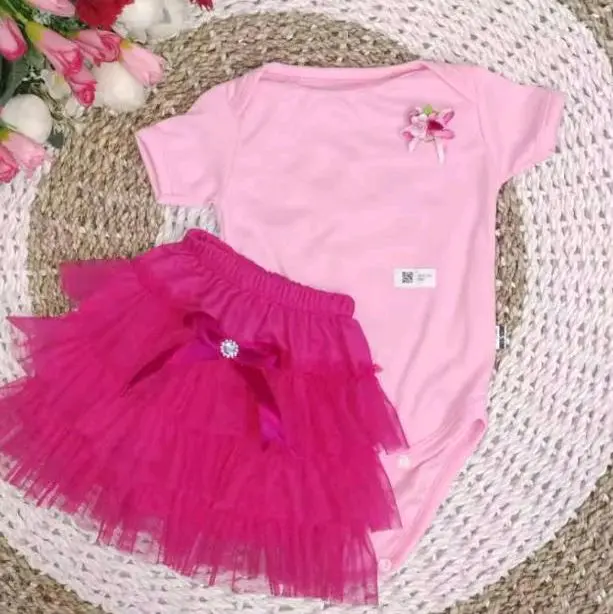 Setelan Jumpsuit dan rok tutu bayi Newborn umur 0-12 bulan Bayi Perempuan 5