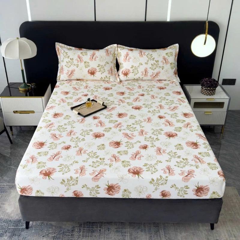Set 3 Món Ga + 2 Vỏ Gối Lụa Thái Nhập Khẩu Cao Cấp - Mềm Mại , Thoáng Mát , Phù Hợp Hè Thu 2025 2