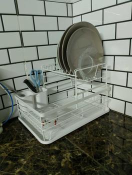 Product Review of ATC • Japanese Style Minimalist Double Layer Dish Rack Dish Drainer Multipurpose Drain Water Sink Rack from H**s 0