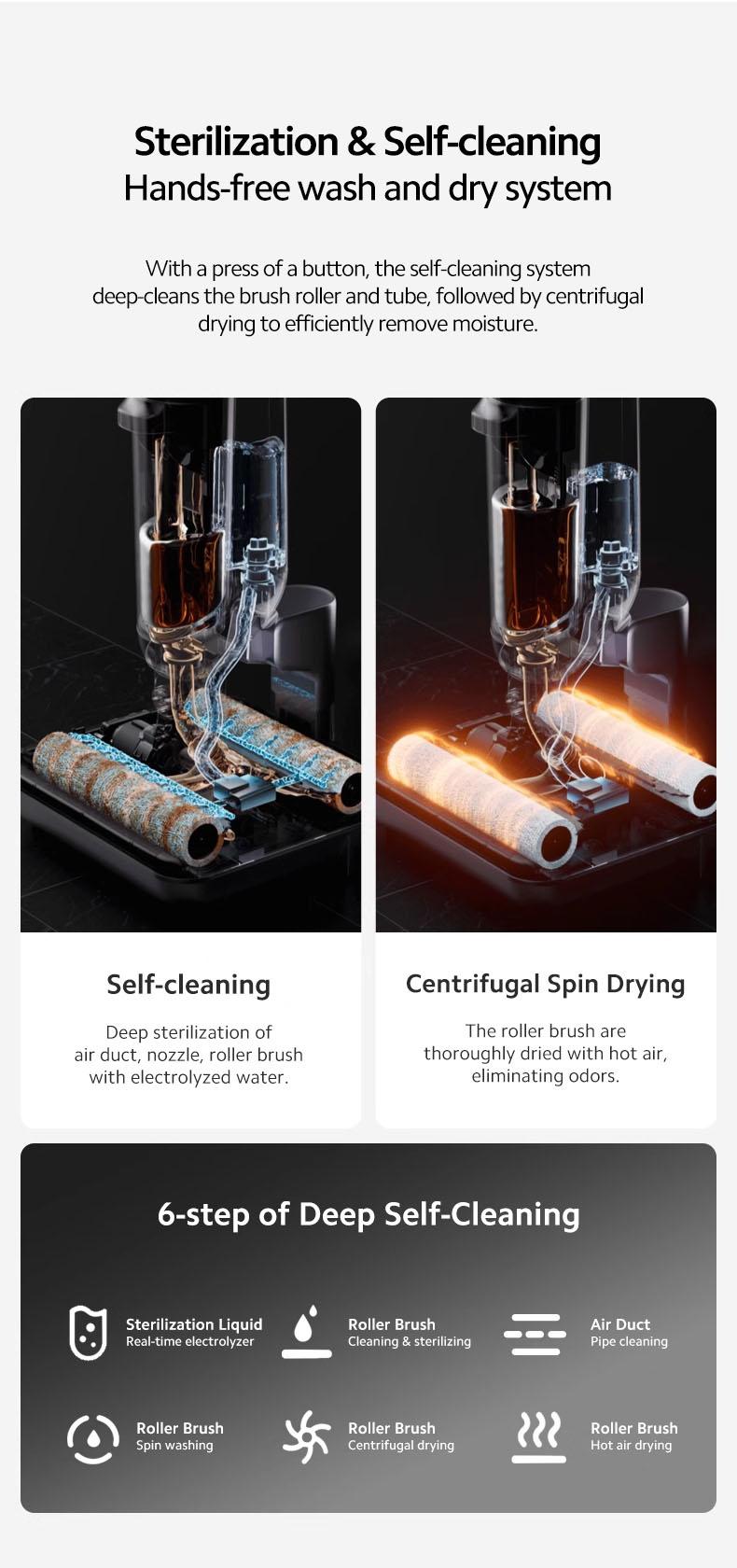 Product Introduction of Vaqoo Q09 Wet Dry Vacuum Cleaner Smart Auto Dirt Detection Self-Cleaning Sterilisation 42
