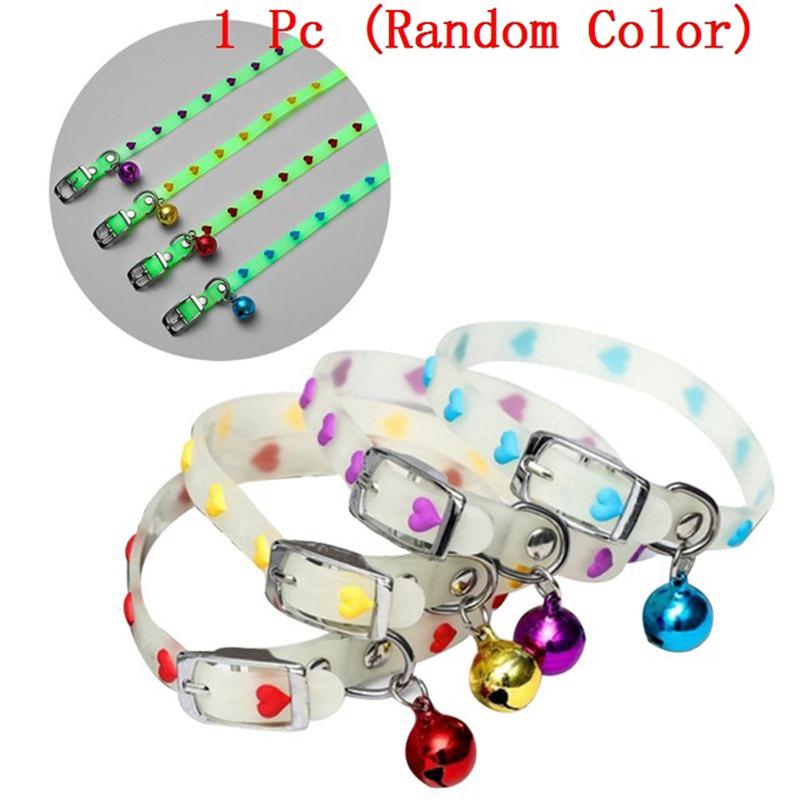 Product Introduction of Pet Glowing puppy Collars with Bells Glow at Night Dogs Cats Necklace Light Luminous Neck Ring Accessories 50