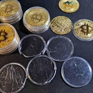 Souvenir Coin Koin Fisik Crypto BTC Bitcoin Gold Plated Pajangan Koleksi Souvenir Gift Ethereum LiteCoin