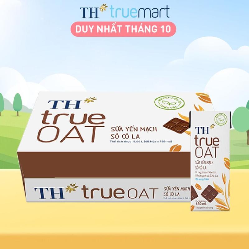 Thùng 48 hộp Sữa Yến Mạch Sô Cô La TH true OAT 180ml (180 ml x 48)