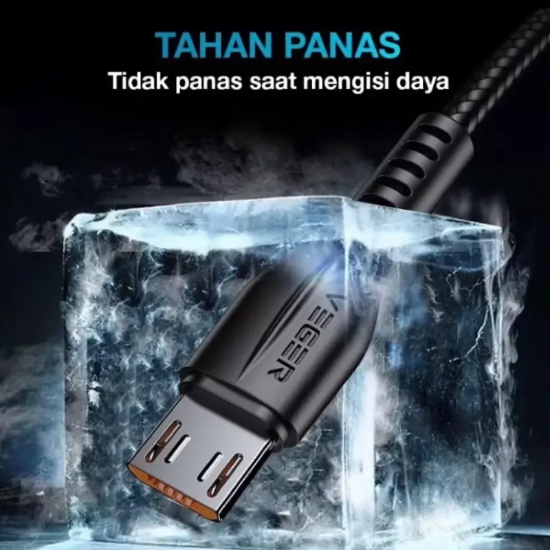 ￼ORIGINAL Kabel Data Veger VG-18 For Micro / VG-18 Type-C QC3.0 100Cm Fast Charging Cable Charger 5