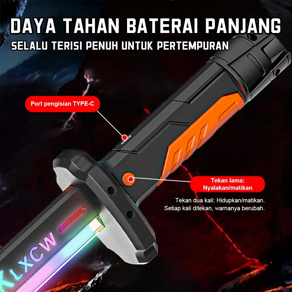 Toyslndonesia Pedang Lampu Anak Dazzling Light - dengan Suara, 7 Warna, Fitur Sambung Jadi Ganda, Mainan Interaktif Seru