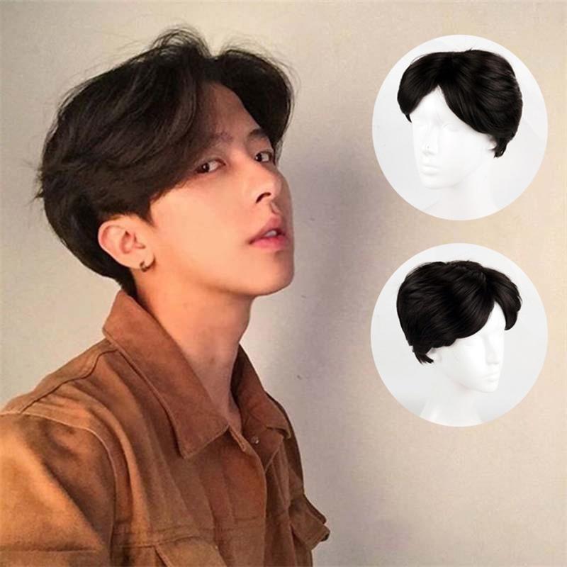 Rambut palsu perpisahan tengah untuk lelaki, rambut palsu penuh ...